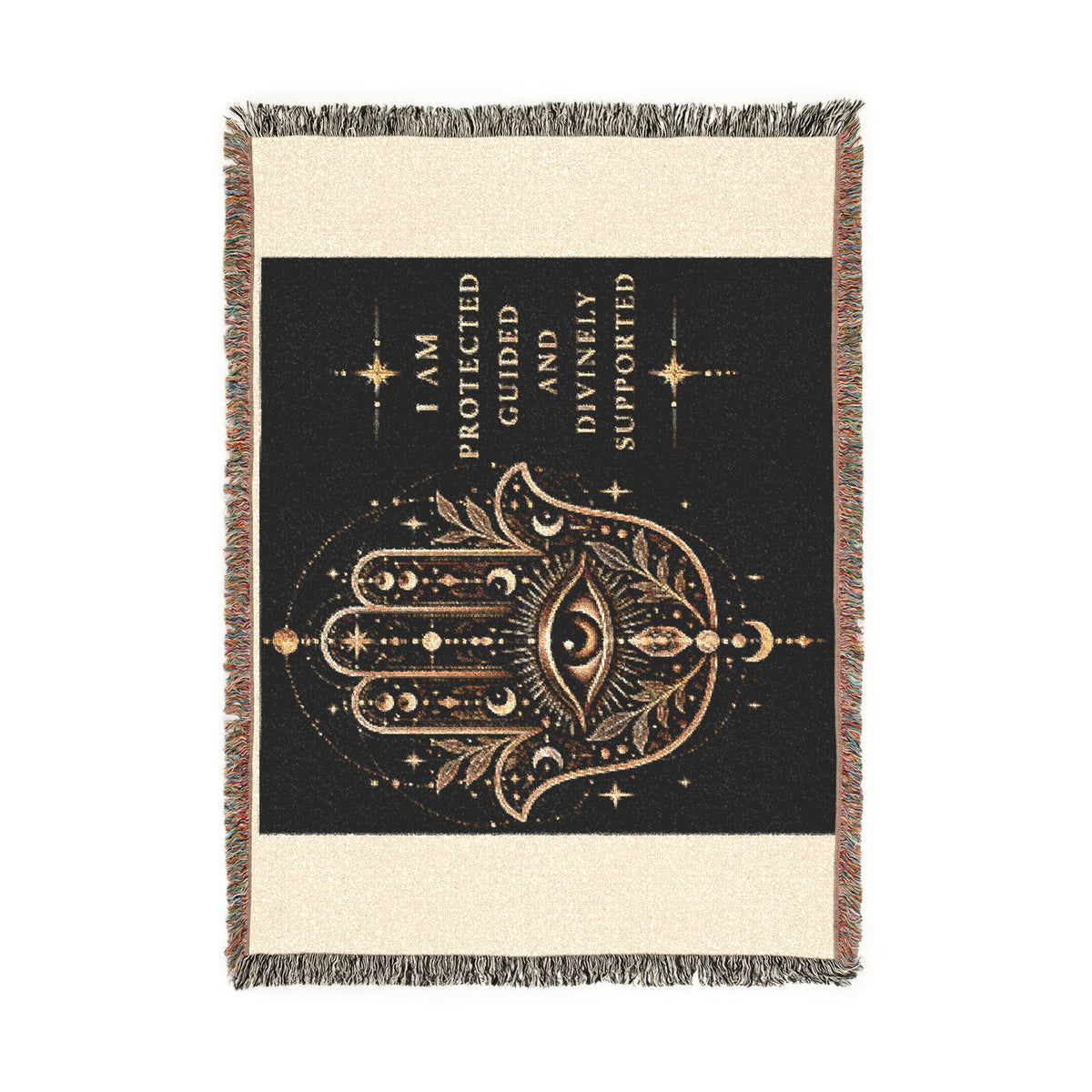 Hamsa Protection Woven Blanket – Spiritual Home Décor