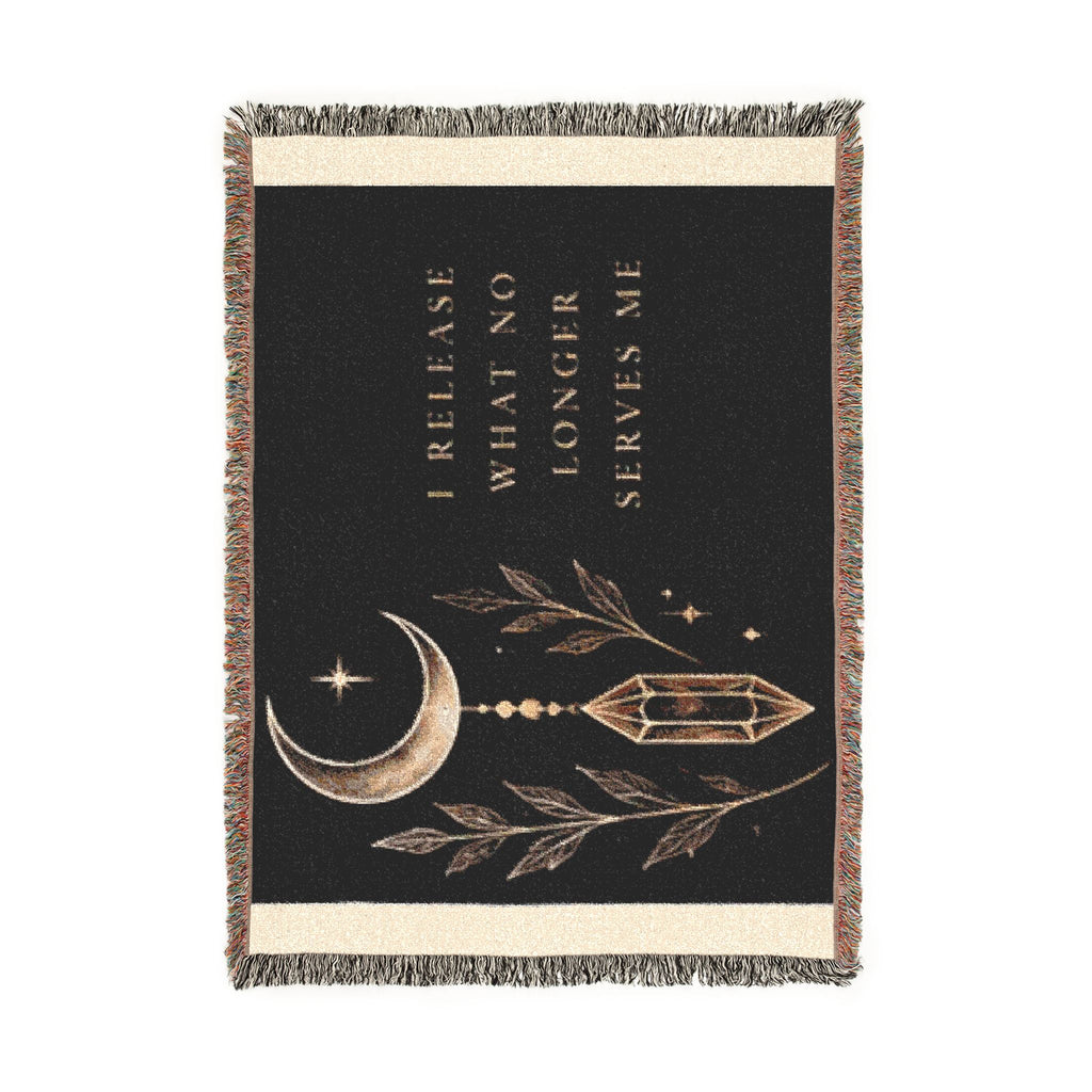 Celestial Moon and Stars Woven Blanket