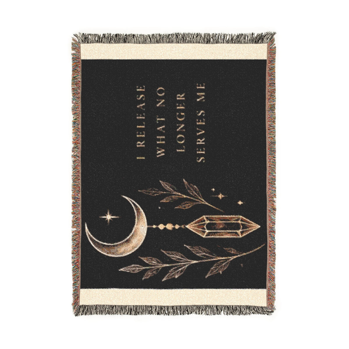 Celestial Moon and Stars Woven Blanket