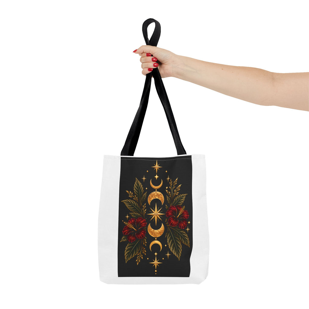 Moon Phase Floral Tote Bag Celestial Botanical Tote