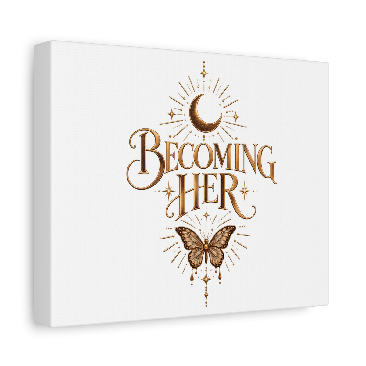 Becoming Her Butterfly Moon Canvas Wall Art
