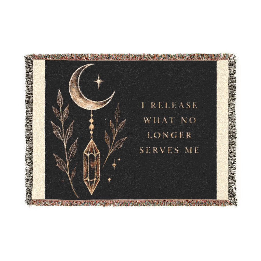 Celestial Moon and Stars Woven Blanket