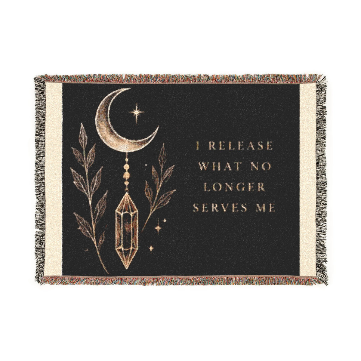 Celestial Moon and Stars Woven Blanket