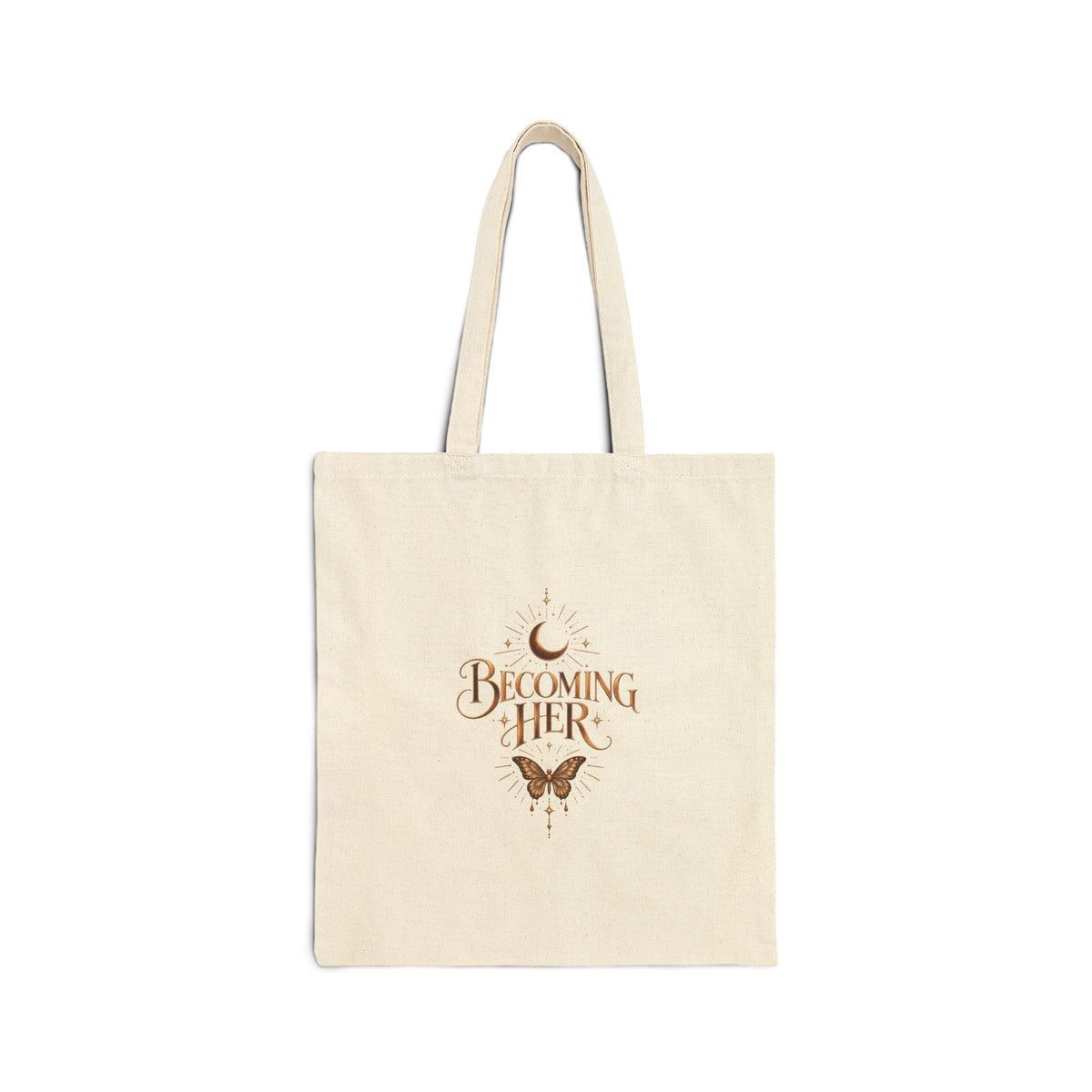 Becoming Her Inspirational Canvas Tote Bag