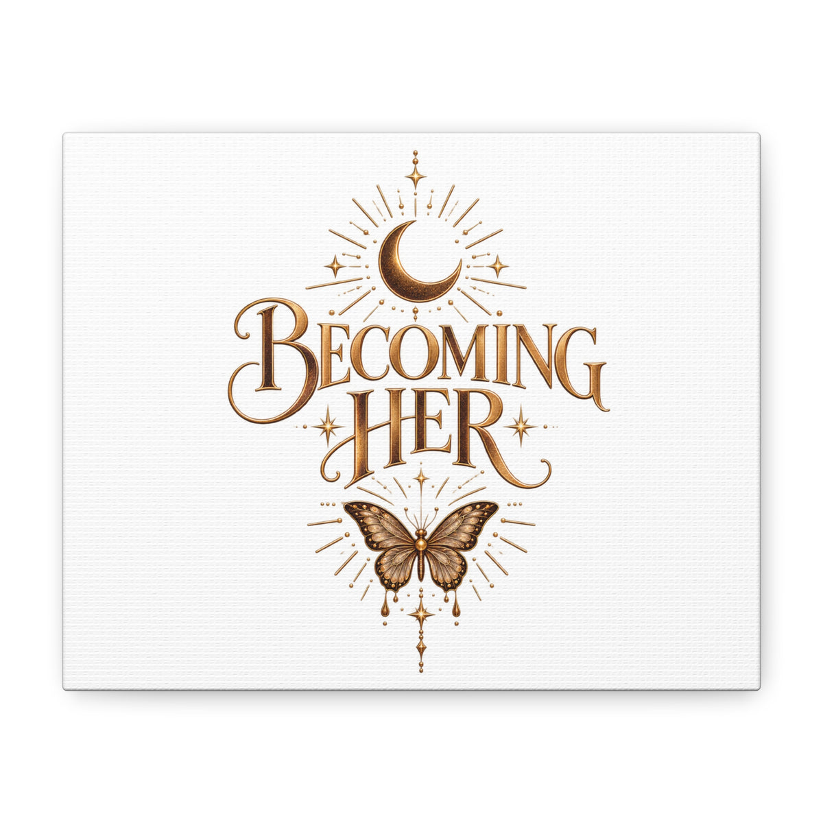Becoming Her Butterfly Moon Canvas Wall Art