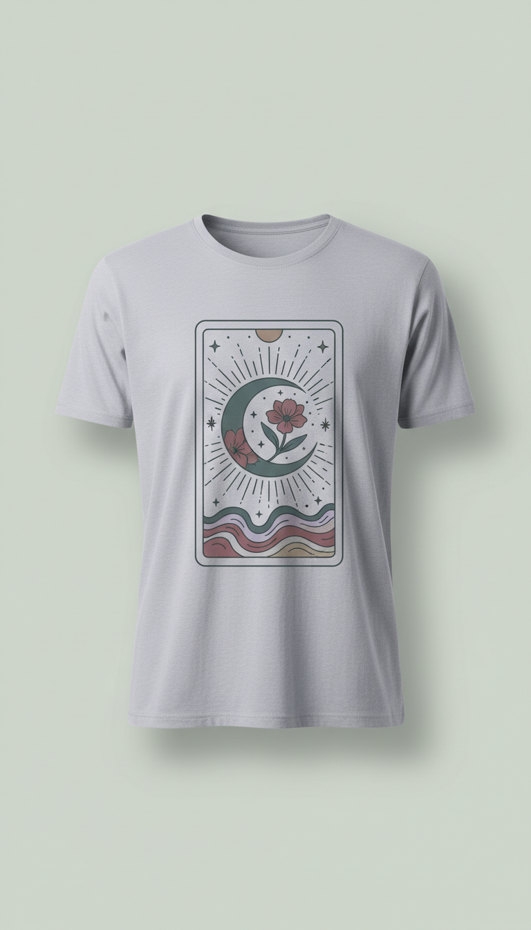 Tarot Affirmation Tee in Moonstone Mist