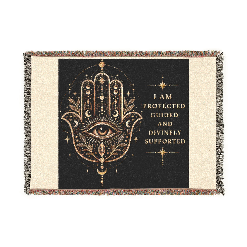 Hamsa Protection Woven Blanket – Spiritual Home Décor