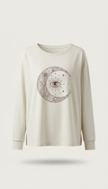 Rose Quartz Crescent Motif Long Sleeve Shirt
